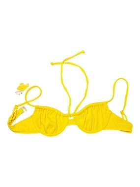 KULANI KINIS Bright Yellow Ribbed Underwire Bikini Top